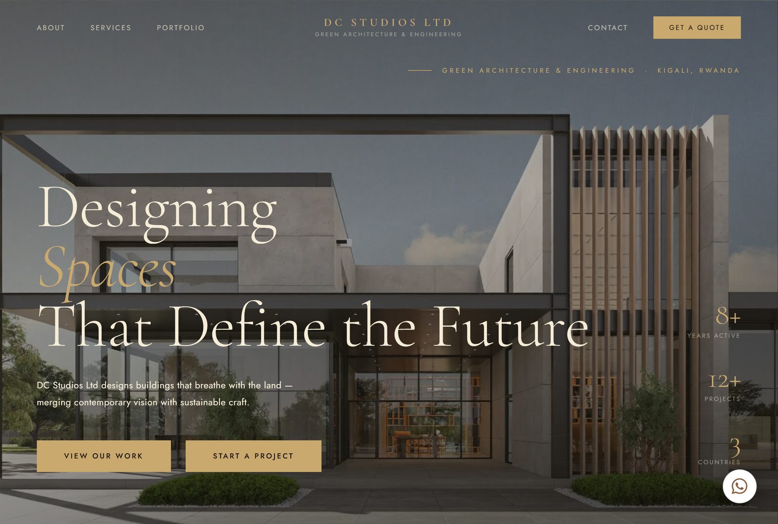 The DC Studios Ltd architecture-firm website, designed and built by IronCore Hub
